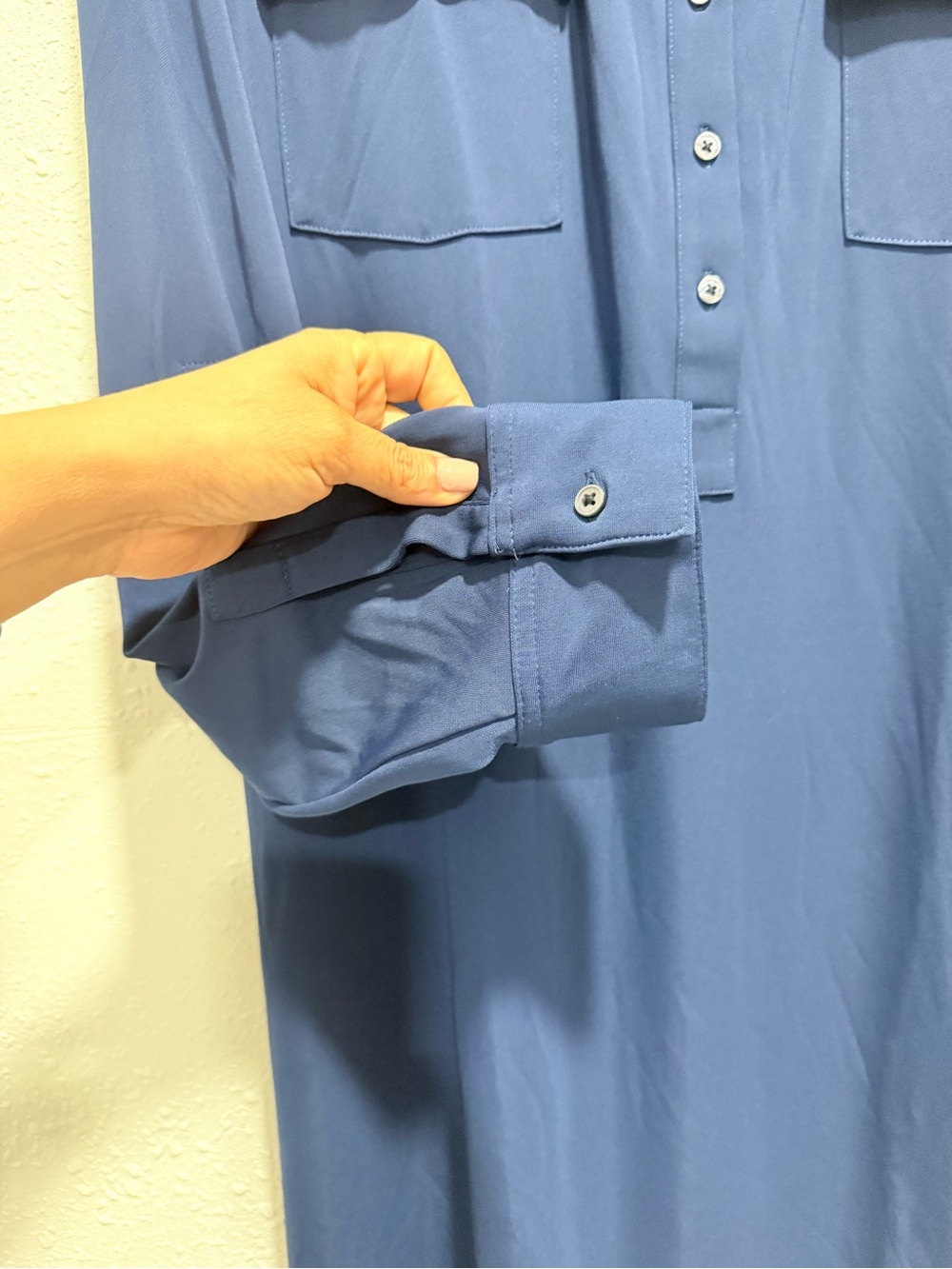 Lands' End Navy Shirt Dress L - Picture 9 of 9